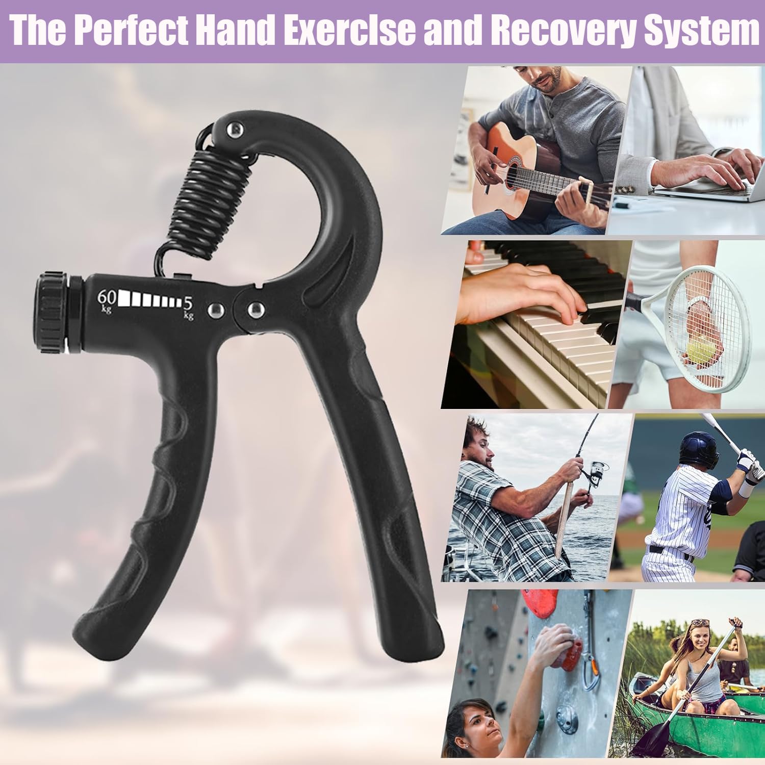 Adjustable Hand Gripper 5-60kg – Forearm Trainer & Finger Exerciser For Home Gym