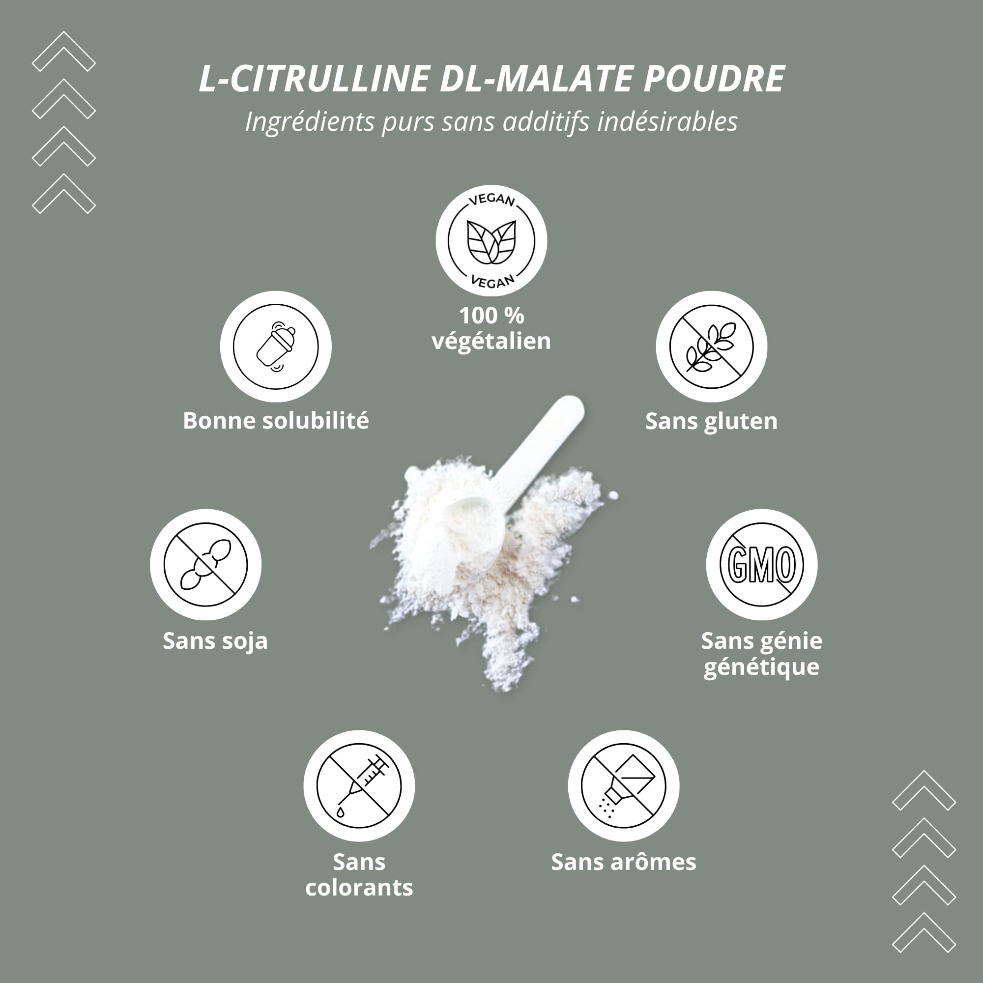 nutri+ L-Citrulline malate en poudre 1 kg - hautement dosé + végétalien + pur - booster de musculation + fitness - L-Citrulline malate DL 2:1 Powder - qualité premium issue de la fermentation végétale
