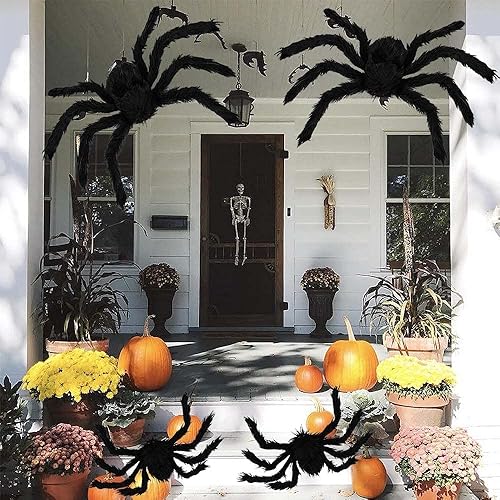Miniatura 5 de Araña peluda gigante  7 unidades de decoración de Halloween para exteriores (no incluida telaraña)
