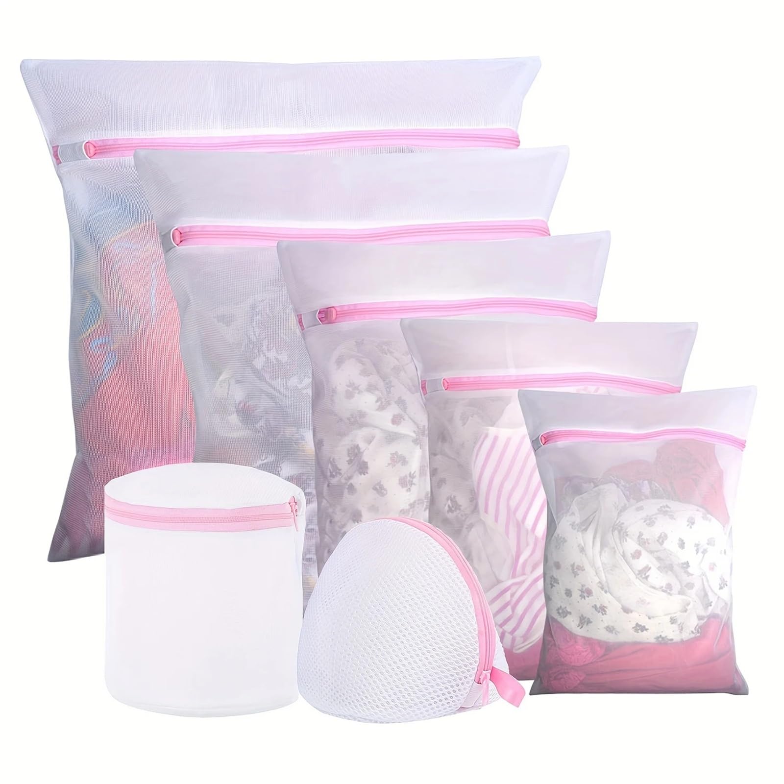 Wäschesäcke aus Netzgewebe 7-teiliger Wäschebeutel aus Netzgewebe, ideal for Reisen und for Waschen von Kleidung, geeignet for Hemden, BHs, Strümpfe Unterwäsche