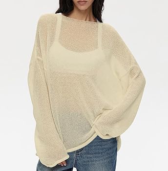 トップス andequal wave design sheer knit 817OnFJYI1L._UY1000_.jpg