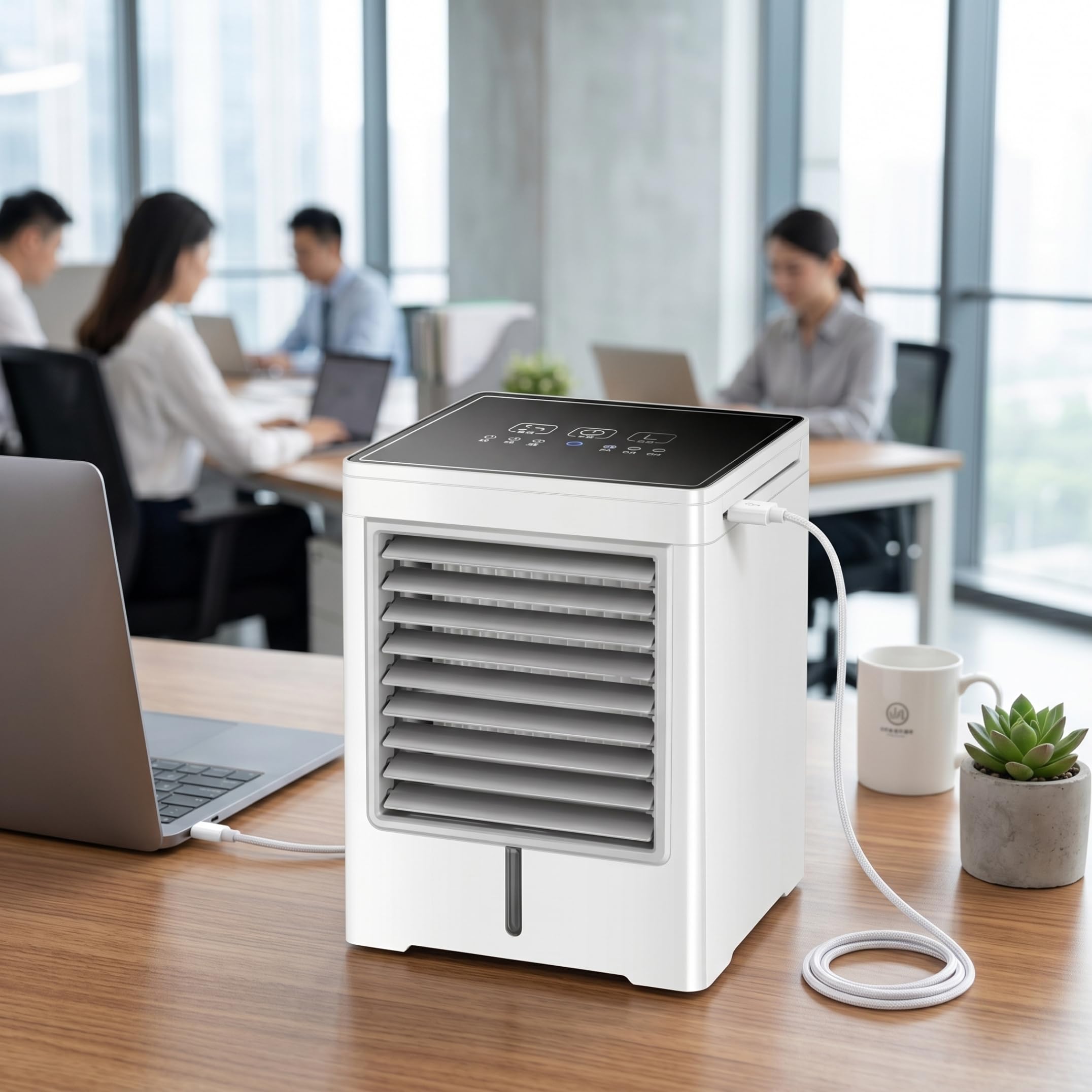 Condizionatori portatili, mini ventilatore rinfrescante con 3 velocità, piccolo ventilatore, da tavolo per la stanza, la camera da letto, l'ufficio, il campeggio, 14, 5 x 19 cm