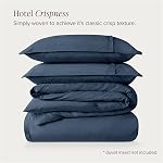 Bare Home 100% Ensemble de couverture de couettes en coton biologique Reine - Crisp Percale Weave - Léger & Respirant - Couvercle de la couette de refroidissement (Reine, Mer de Béring)