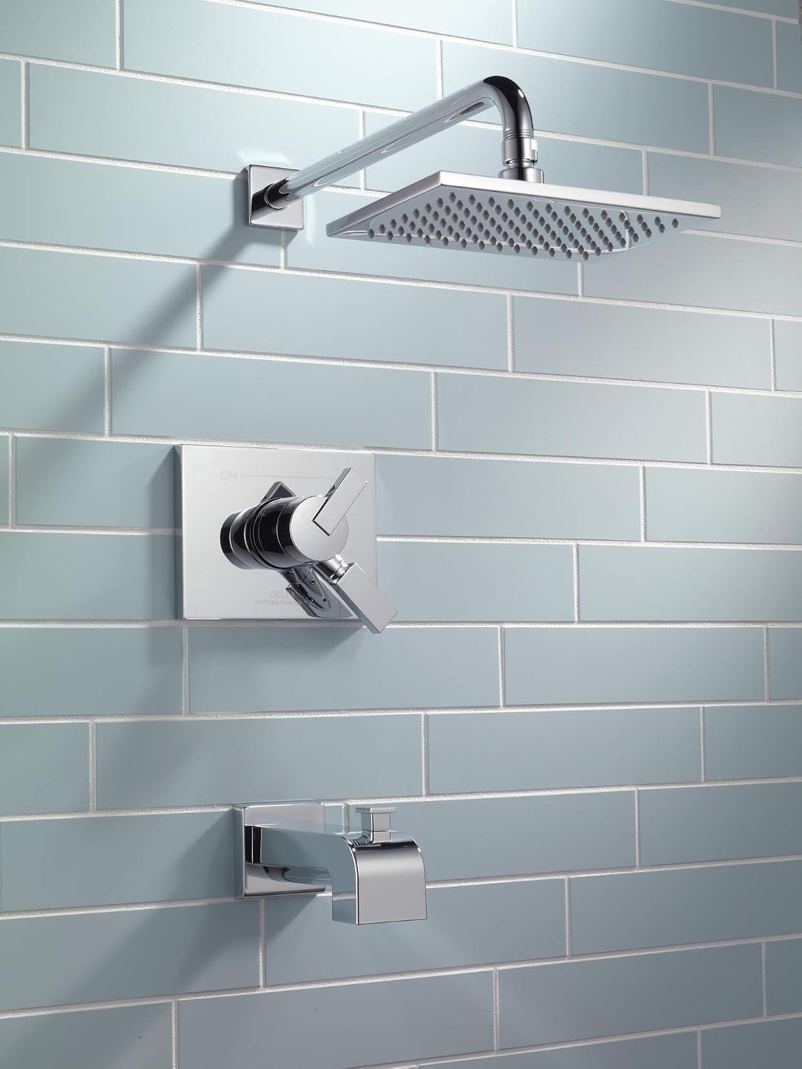 Delta Faucet Vero 17 Series Dual-Function Tub and Shower Trim Kit with Single-Spray Touch-Clean Rain Shower Head, Chrome, 2.0 GPM Water Flow, T17453-WE (Valve Not Included)