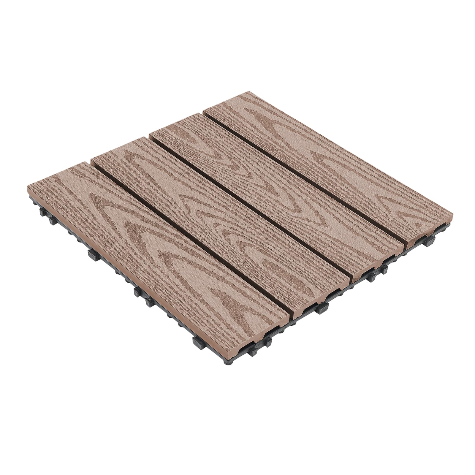 Terrassendielen, Wpc Terrassendielen Holzoptik Terrassendielen, Terrassenboden/Balkonboden, 22*Quadratisch Terrassenplatten, Hohle Drainage Design (Wetterfest), 30 * 30 * 0.2 cm (Kaffee)