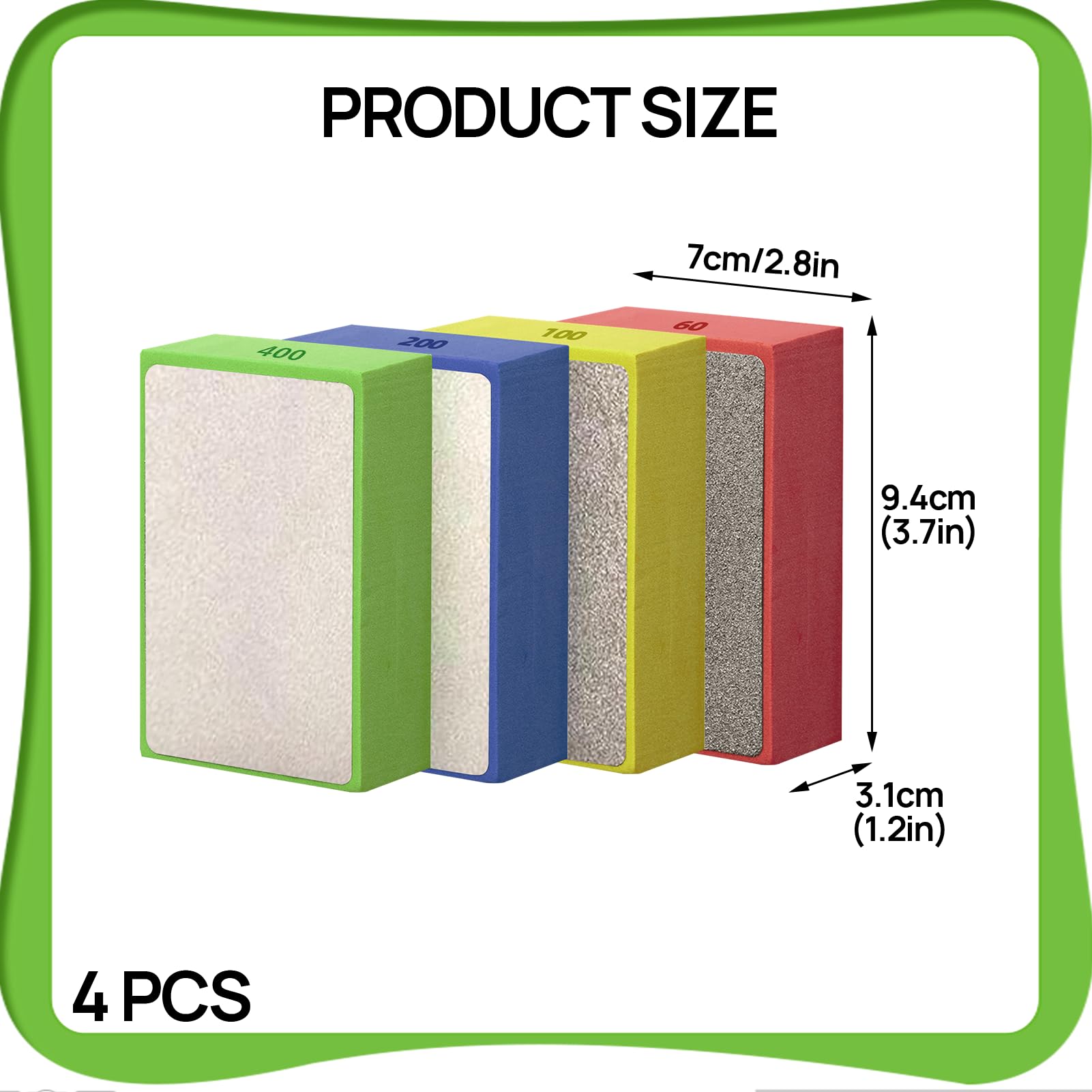 Girihe 4 PCS Diamond Hand Polishing Pads, Diamond Polishing Pads Porcelain Sanding Block - Image 2