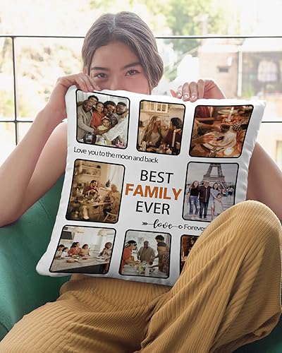 Miniatura 6 de Funda de almohada personalizada con imagen, con texto en inglés "I Love You Best Family Ever", funda de almohada personalizada con foto, funda de