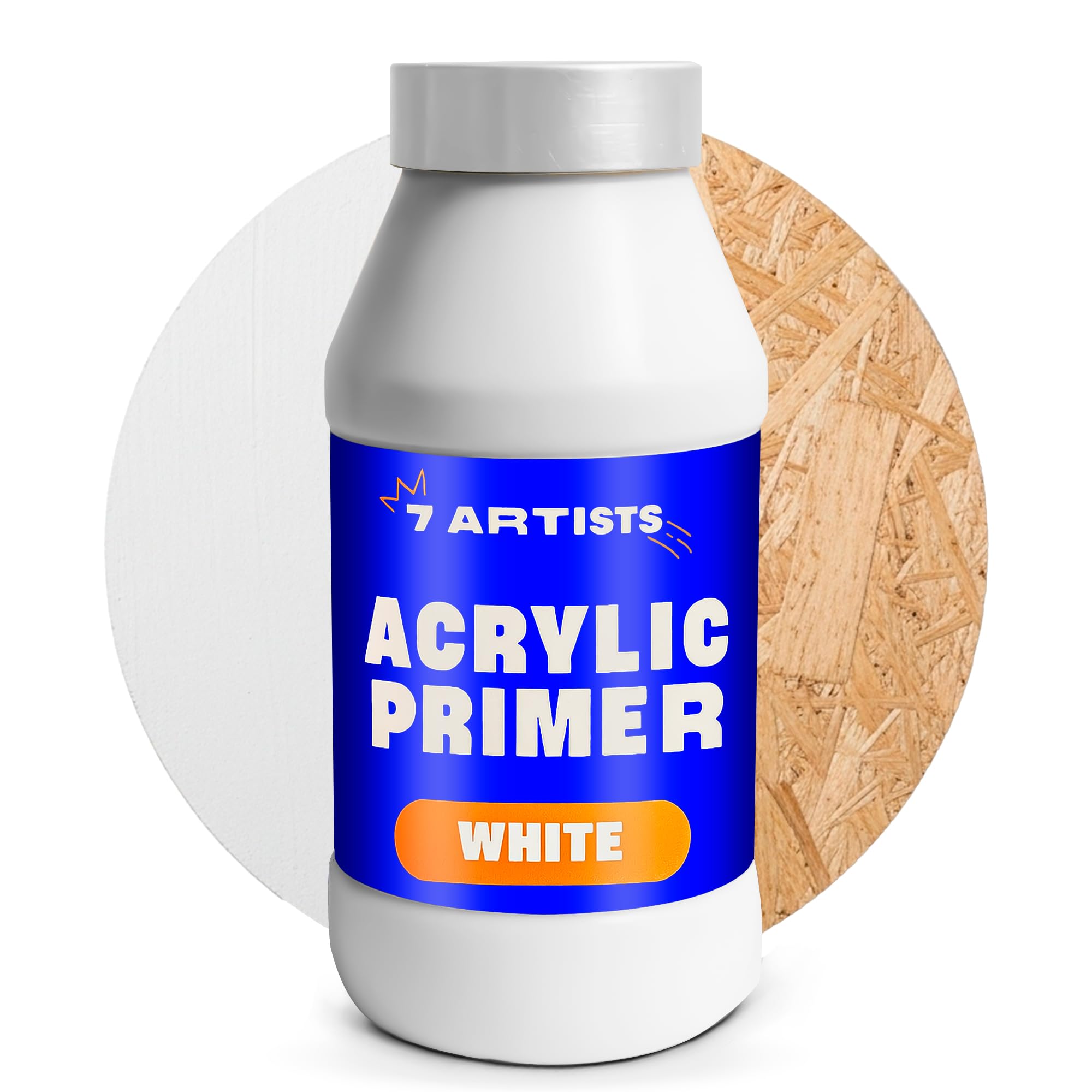 7 Artists White Gesso Primer 1000 ml – Acrylic Primer Undercoat for Canvas, Wood and Paper | Artists Gesso for Acrylic Painting, Oil and Watercolour