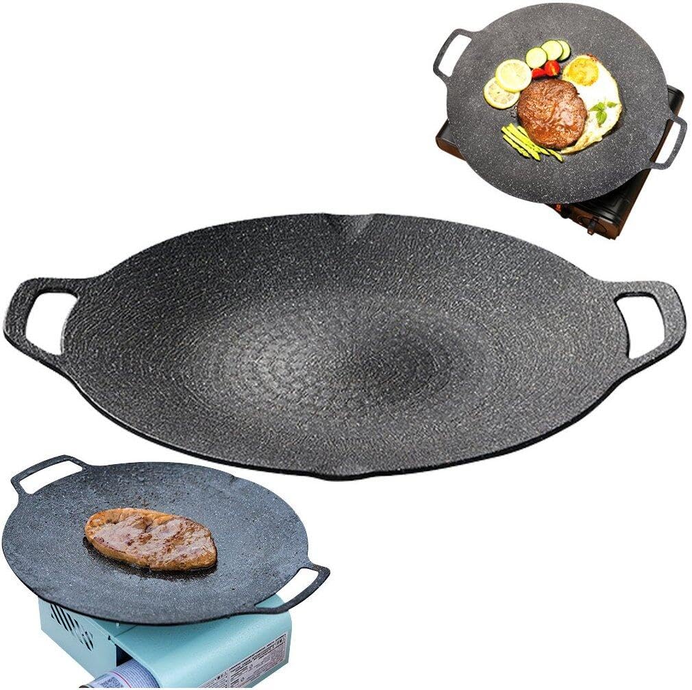 Poêle circulaire antiadhésive sans fumée pour éviter les odeurs de barbecue