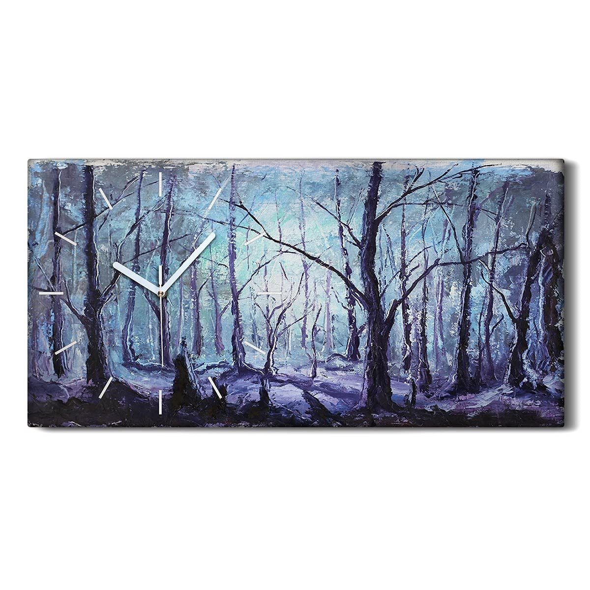 Horloge sur Toile Salon Tableau Mural Horloge Silencieuse 60x30cm