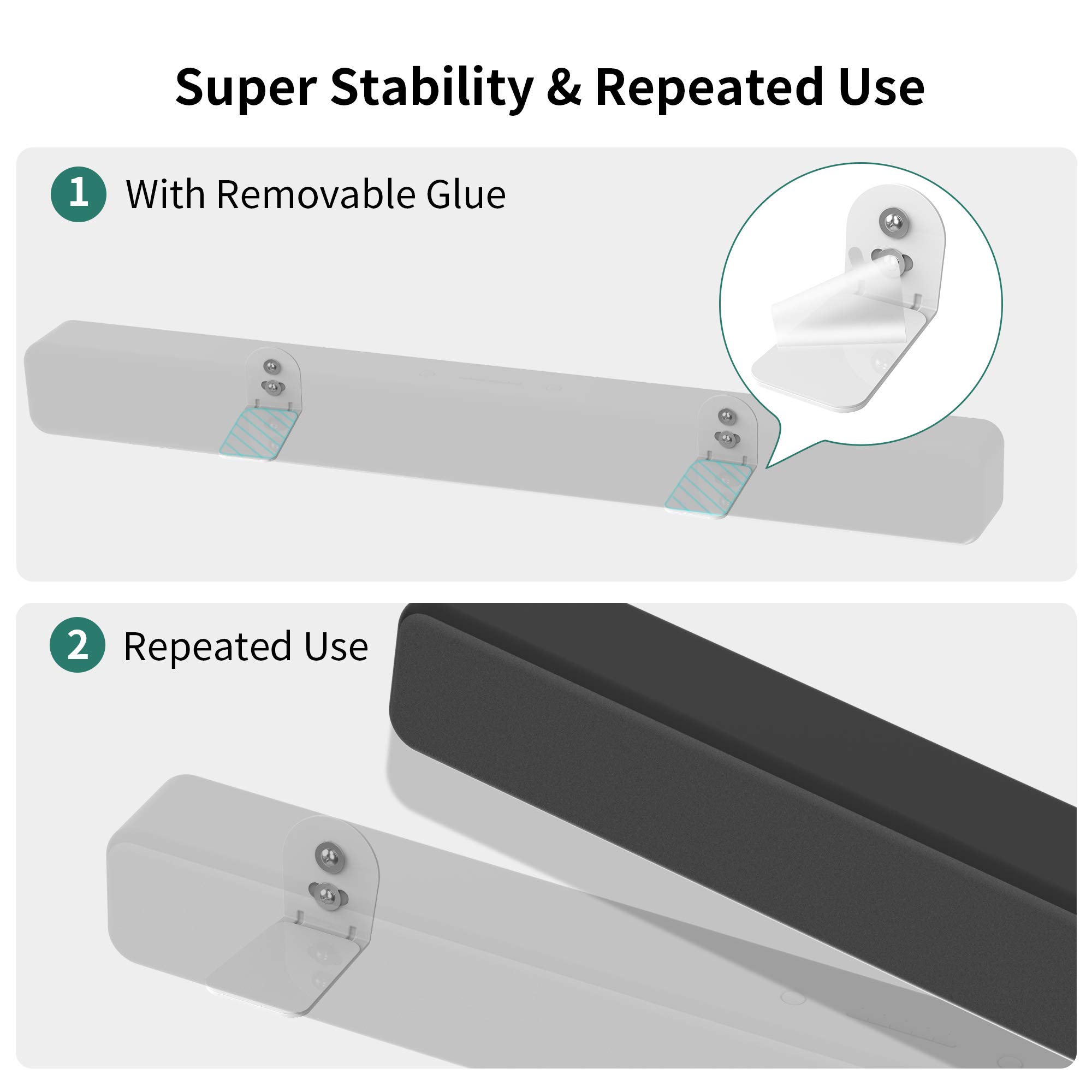 SOKUSIN Universal Soundbar Wall Mount Adjustable Sound bar Mounts