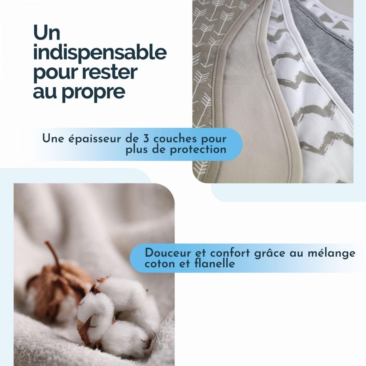 Monsieur Bébé - Lot de 10 bavoirs bébé pour épaule 100% coton