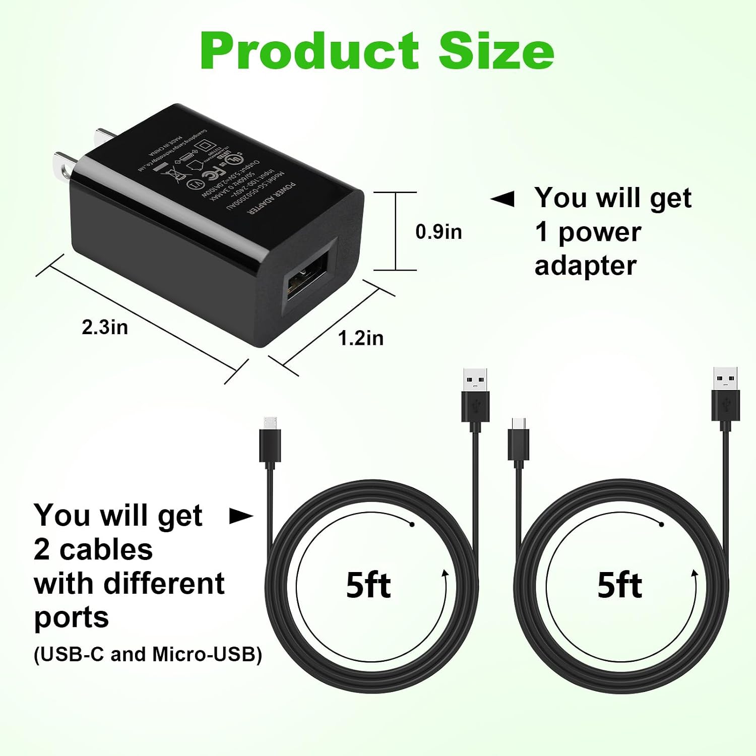 for Kindle Fire Tablet USB Charger: Replacement for All Generations HD 10 Pro Charger Cord Adapter, for 5-11th Gen Paperwhite Oasis Voyage Scribe Colorsoft HDX Plus Kids Edition 7-10 Inch, 5FT Cable