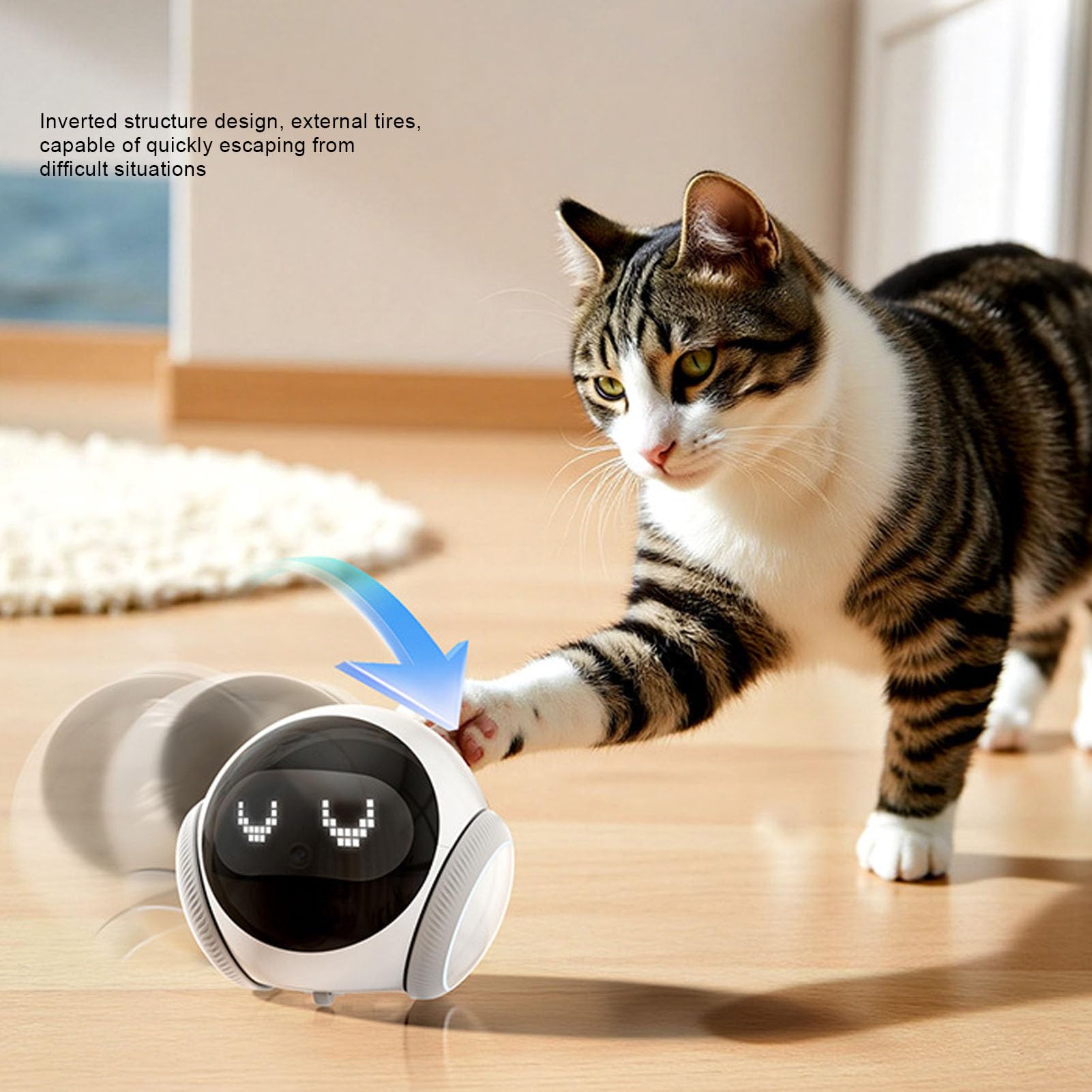 SENECESLI Caméra robot sur roues 1080p Caméra de sécurité intérieure mobile avec vision nocturne et conversation bidirectionnelle