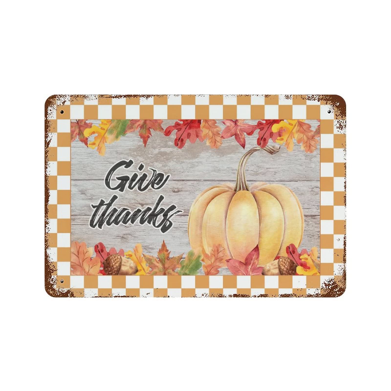 Panneau aluminium Thanksgiving anti-usure pour decoration murale retro interieur