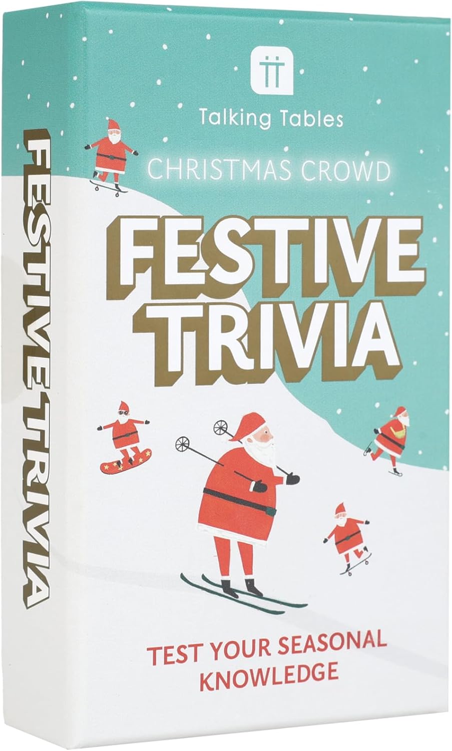 Talking Tables Christmas Festive Trivia Quiz Game, Secret Santa, Question Cards About Holidays, Celebrations, Traditions, Dinner Party, Fun Travel Pocket Games for Kids, Adults, Card Games, Ages 12+