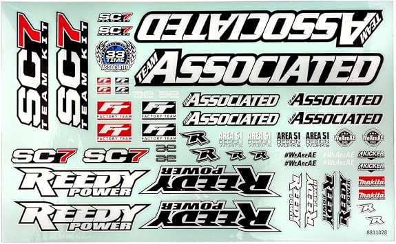 Associated 71224 RC10SC7 Decal Sheet