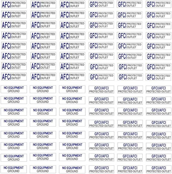 Amazon.com: GFCI AFCI Protected Outlet Receptacle Plates Label Sticker ...