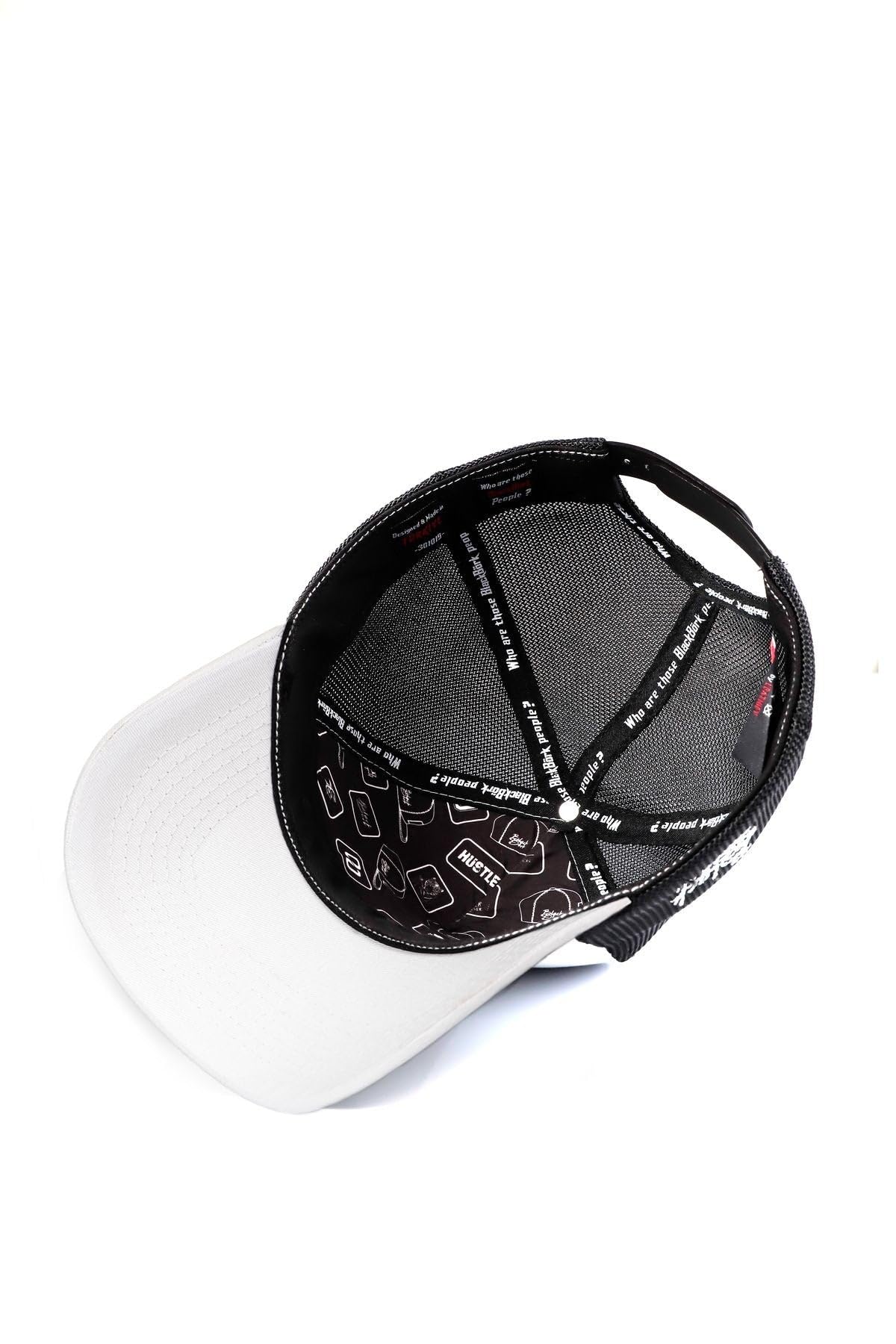 Gorra de Trucker Premium Blanco - Negro con Parche Pantera Sombra
