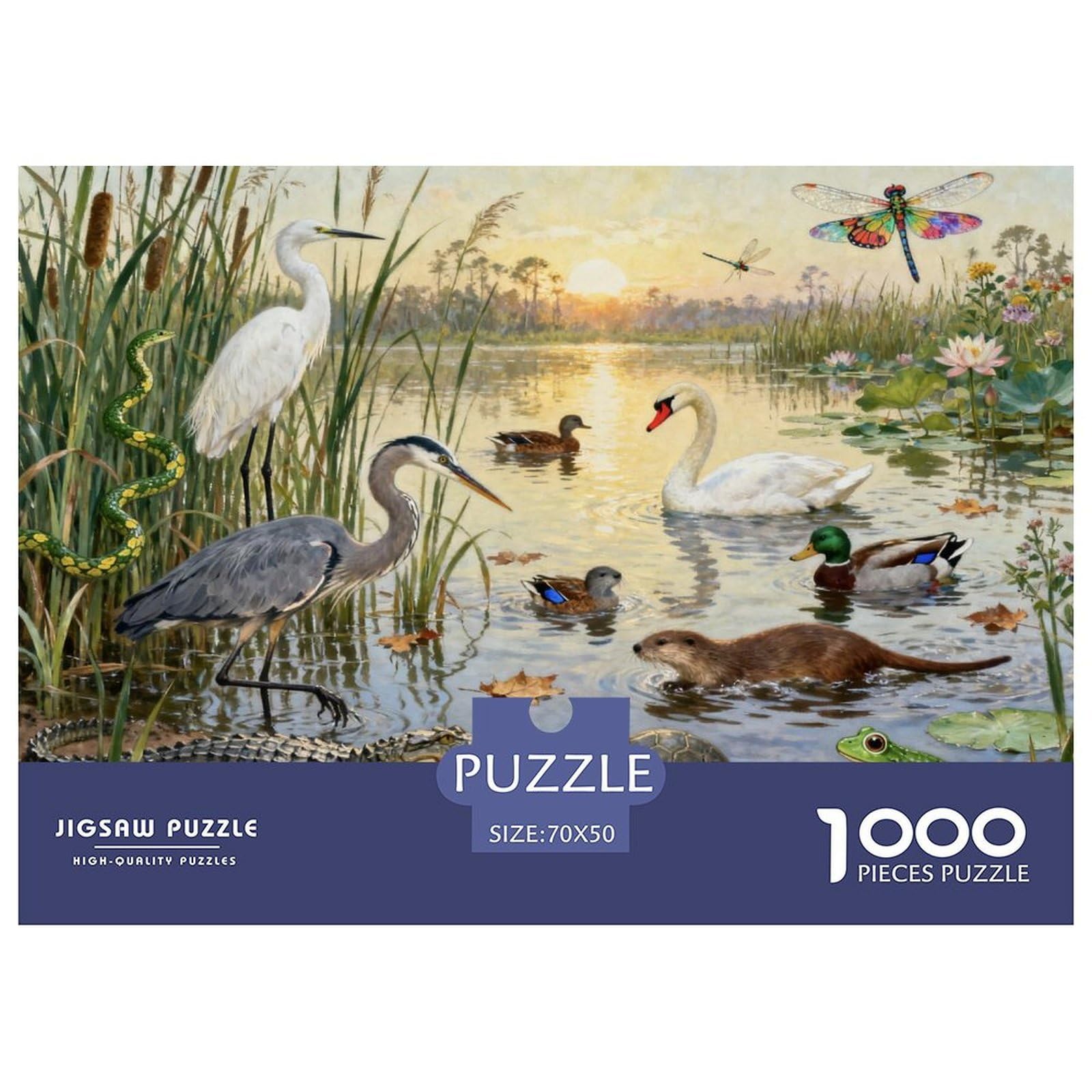 Wild Animals Wooden Jigsaw Puzzle Waterproof 1000 Piece Puzzles for Adults Fun Home Decoration