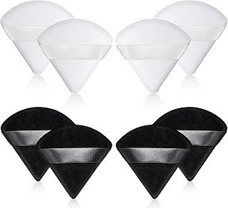 8 Pieces Powder Puff Face Makeup Velour Soft Triangle Powder Puff for Face Exquisite Makeup Eyes Contouring, for Loose Min...