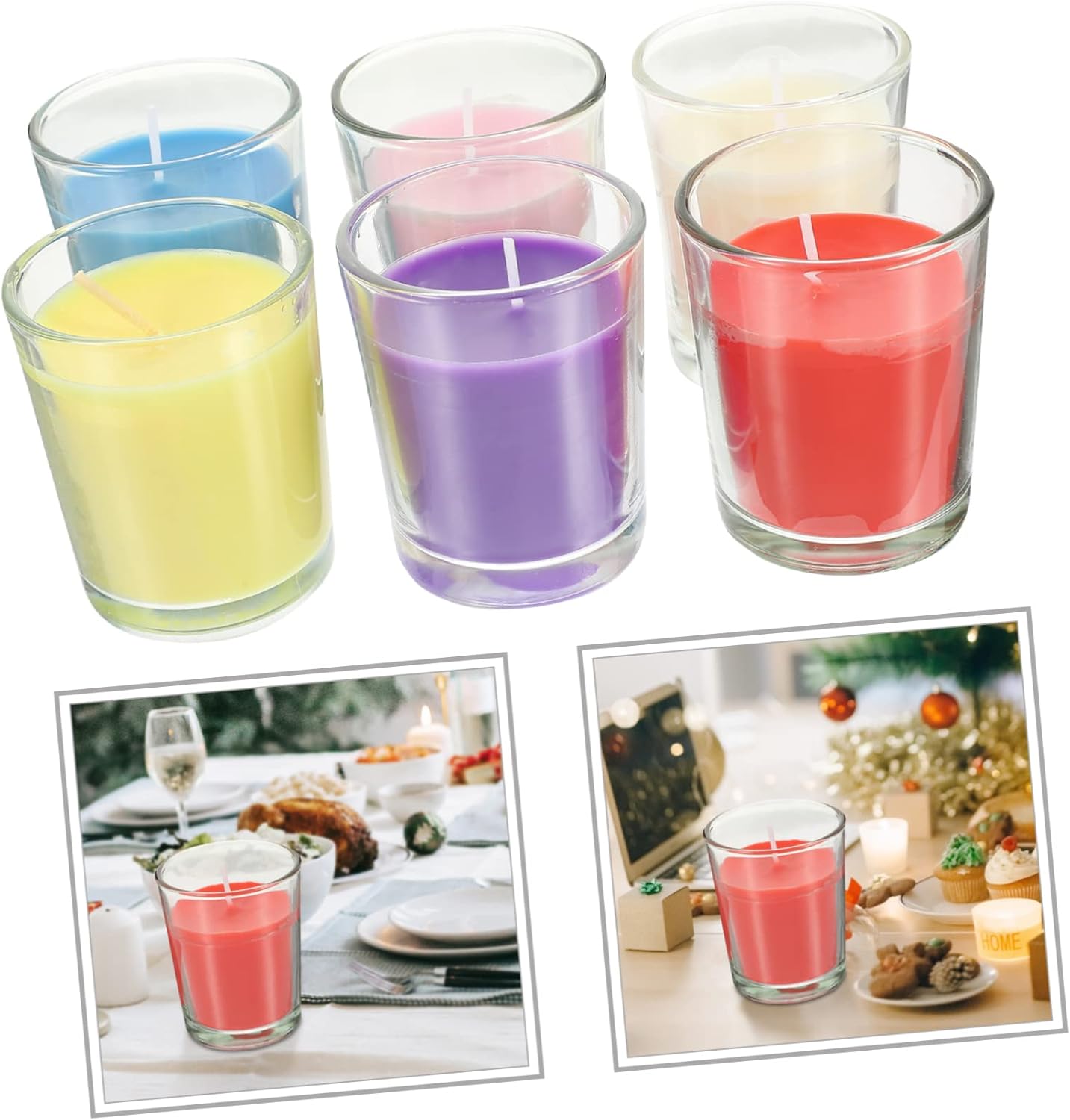 ABOOFAN 6Pcs Soybean Wax Aroma Candles Scented Party Decoration for Home Yoga Meditation Special Occasions Floral Fruity Scents Lily Lemon