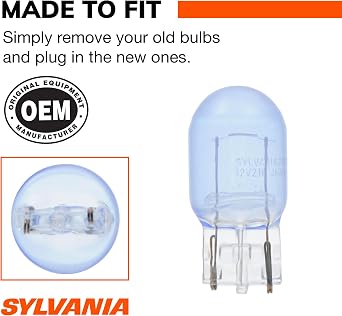 سيلفانيا - 7440 SilverStar Mini Bulb - Brighter and Whiter Light ، مثالي لأضواء التشغيل النهارية ( DRL ) والأضواء الخلفية / العكسية ( يحتوي على 2 لمبات )