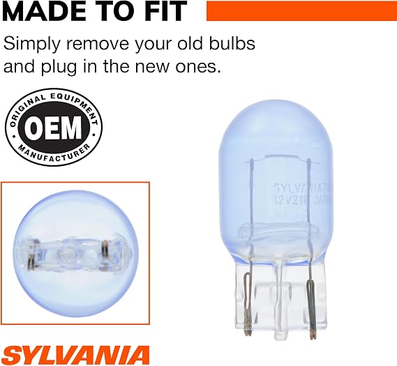 سيلفانيا - 7440 SilverStar Mini Bulb - Brighter and Whiter Light ، مثالي لأضواء التشغيل النهارية ( DRL ) والأضواء الخلفية / العكسية ( يحتوي على 2 لمبات )