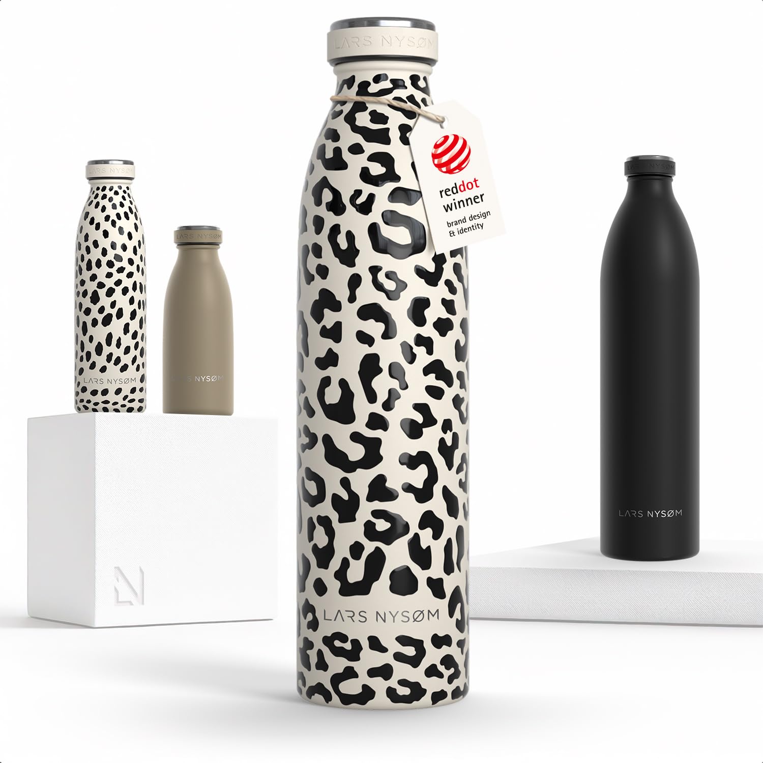 LARS NYSØM Stainless Steel Insulated Water Bottle 350ml, 500ml, 750ml, 1L, 1 5 Liter | Insulated Thermo Flask for Hot and Cold Beverages | Leakproof Drinking Bottle