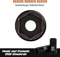 Vista 3 de XDOVET Juego de llaves de impacto de 38 pulgadas, juego de llaves de vaso de 38 pulgadas, 52 piezas estándar profundo SAE métrico 14" - 34