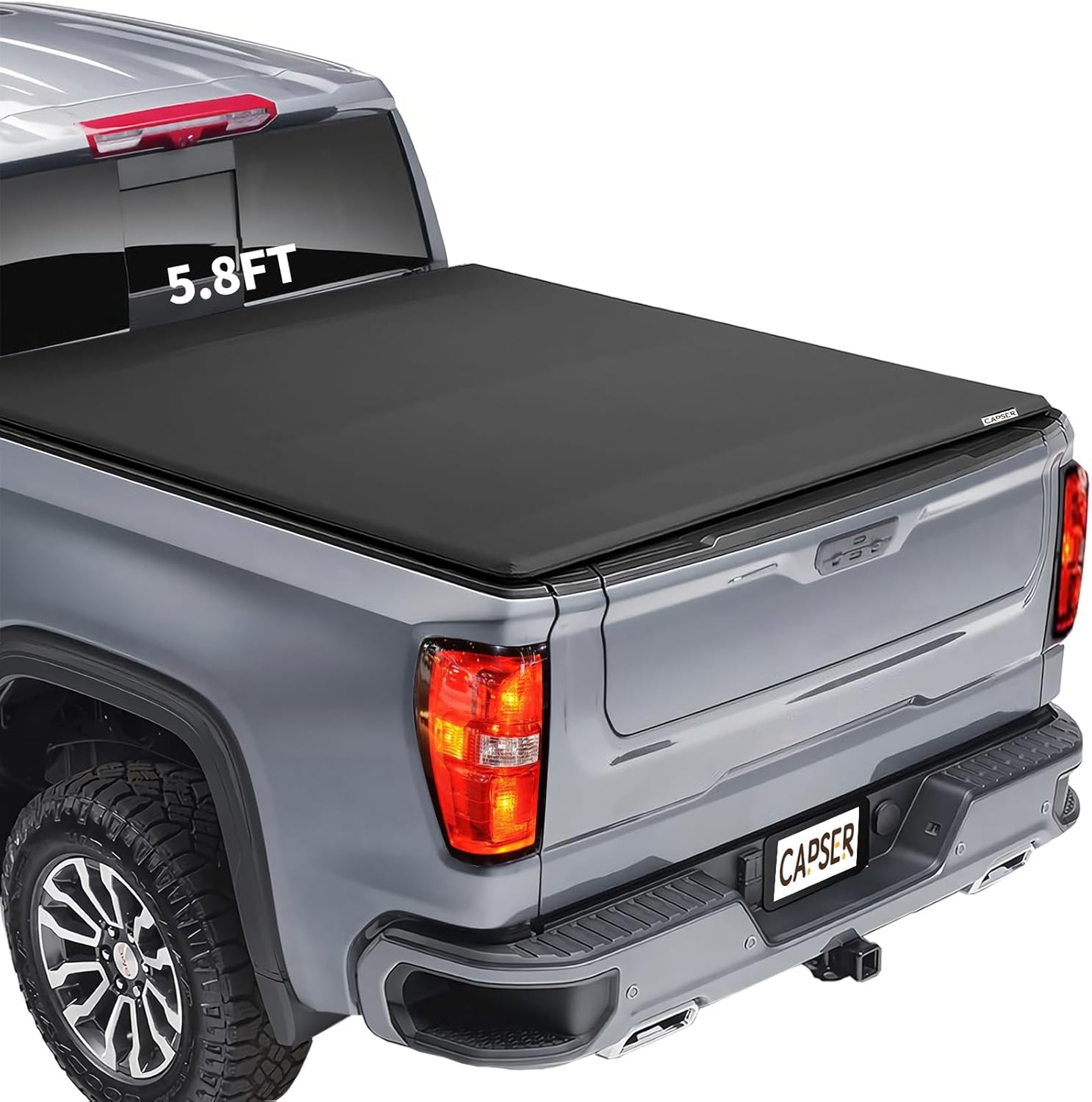 CAPSER Silverado 1500 5.8FT Soft Tri Fold Tonneau Cover Fits 2019-2026 Chevy Silverado 1500/GMC Sierra 1500 69.9Inch Truck Bed