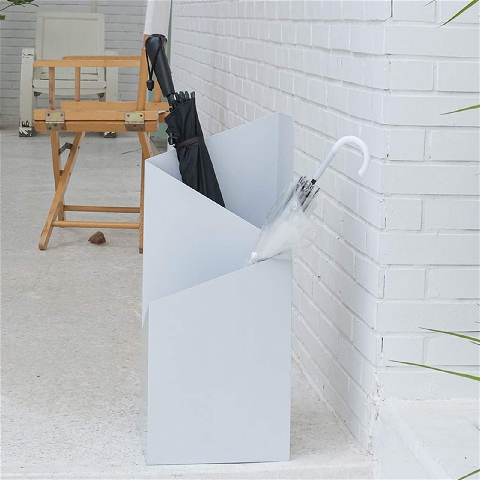 Portaombrelli in metallo a doppio strato per casa e ufficio, salvaspazio, design elegante per corridoio, disponibile in bianco, nero, rosso