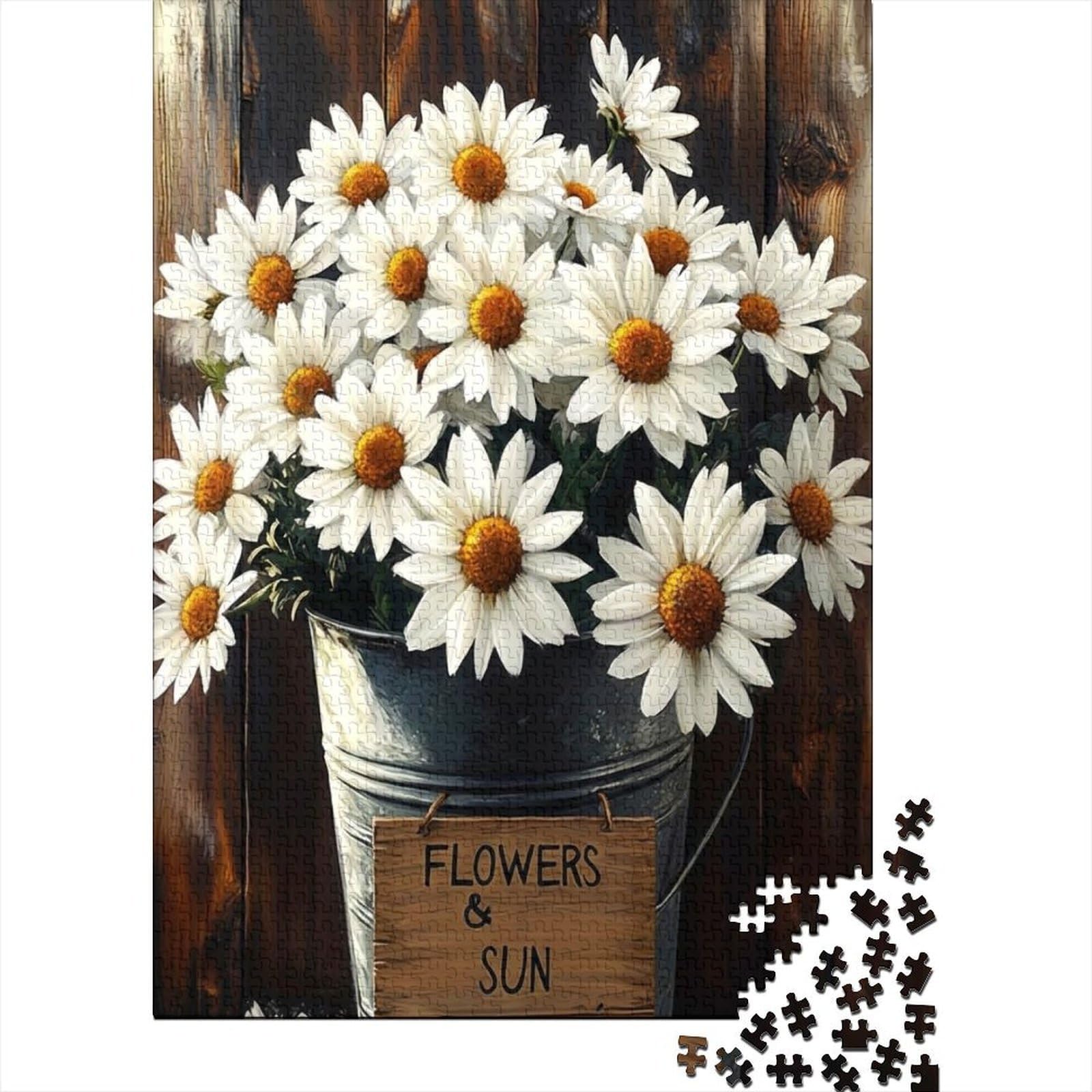 daisy bright gold wooden jigsaw puzzle for adults 1000pc paper leisure hobby
