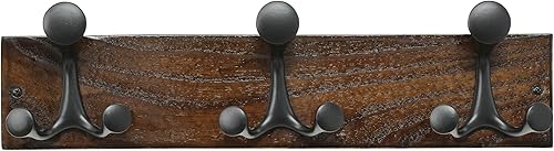 Miniatura 271 de SKOLOO Perchero de madera blanca de 17 pulgadas con 3 ganchos triples, ideal para entradas familiares, aulas y almacenamiento de suministros para