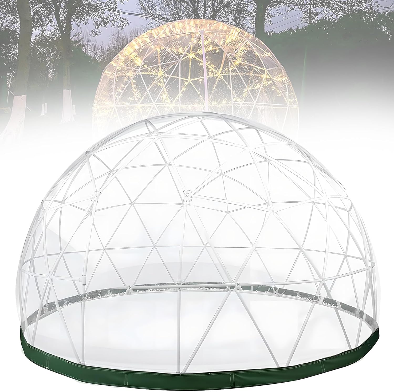 Garden Dome Tent,11.8ft Waterproof Bubble Gazebo with Transparent ABS Cover for Patio, and Parties