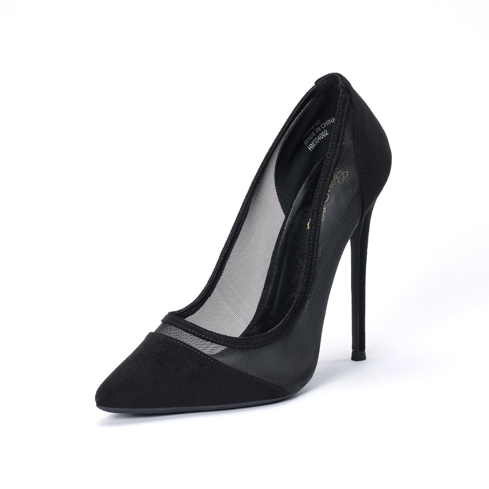 GENSHUO Bombas de tacón Alto con Punta Puntiaguda para Mujer Zapatos de Fiesta con tacón de Aguja Sexy 12 CM / 4.72IN