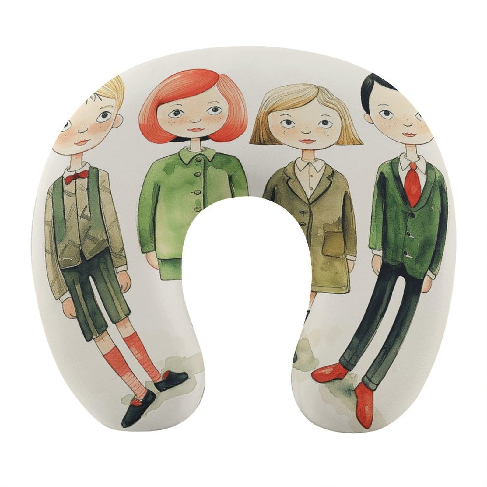 Adfgyerh Style Simple Figure Drawing U-Shaped Pillow，Memory Foam Pillow Core，Cushion ，Provide Neck Support ，Travel Pillow，Suitable For Airplanes, Cars, Homes, And Offices.