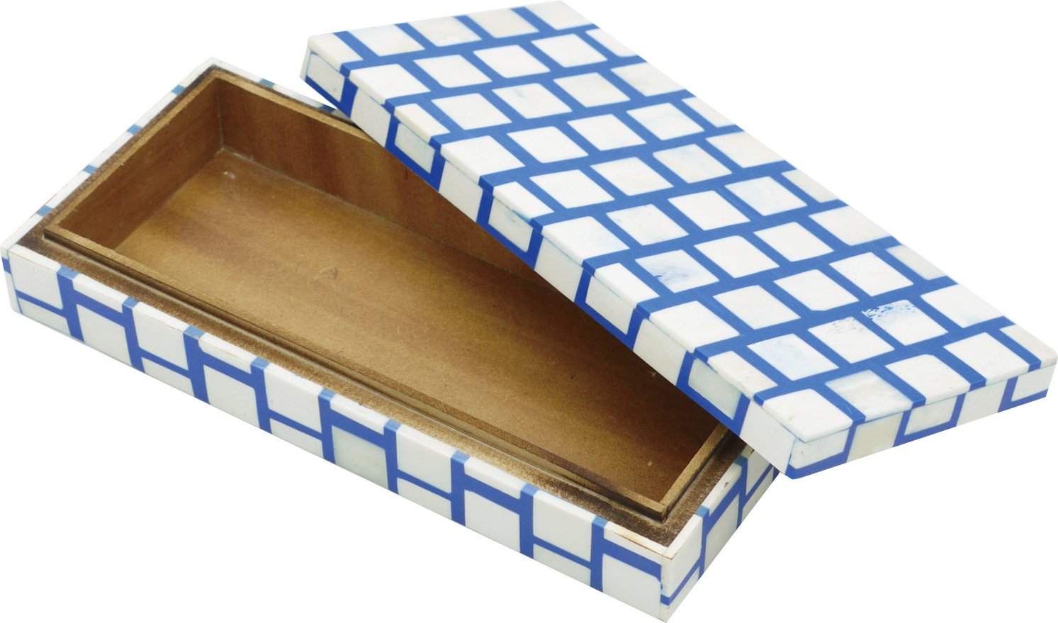 Amazon｜現代百貨 小物入れ モザイク レクタングルボックス ブルー