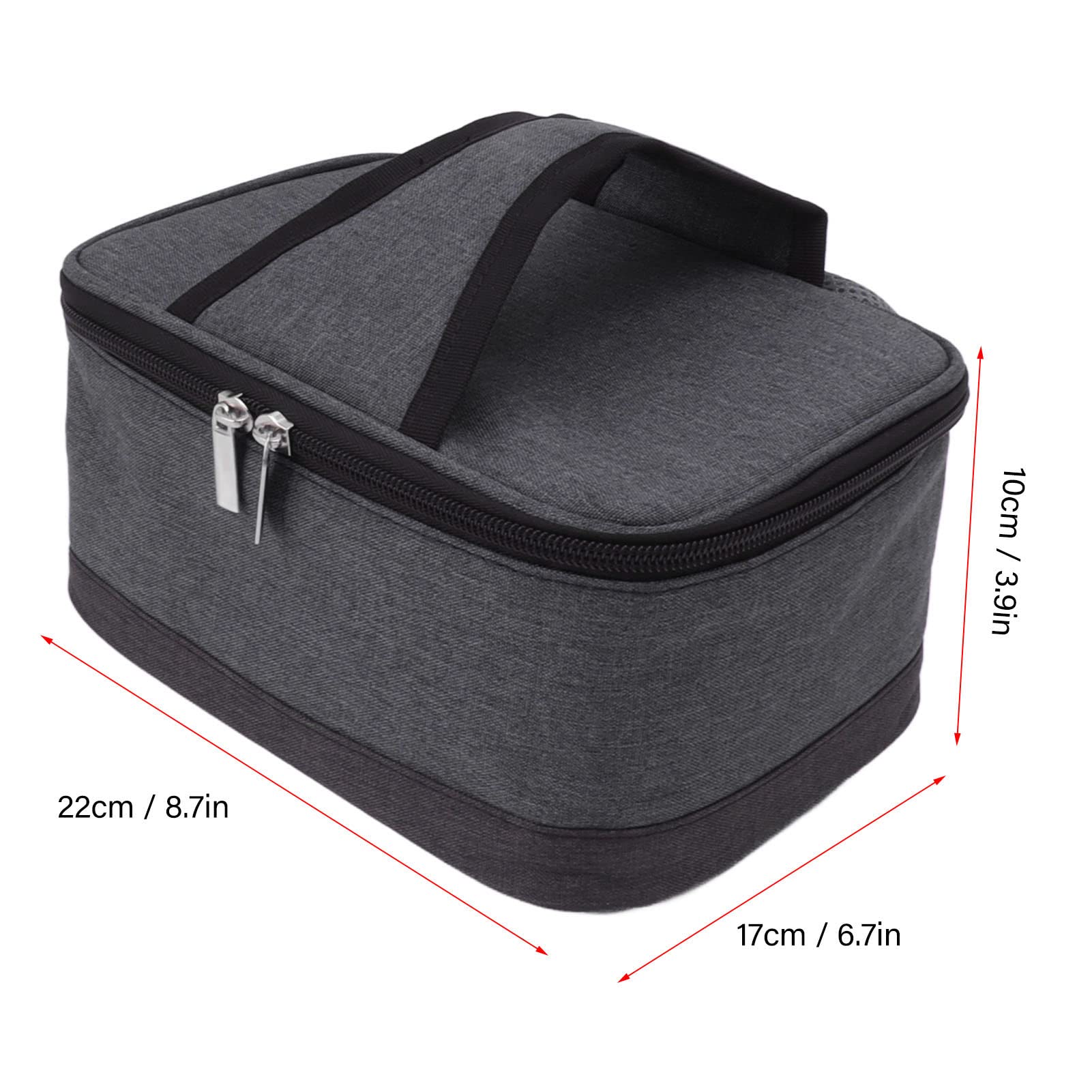 Sacca di riscaldamento termico, sacchetto di riscaldamento alimentare portatile, borsa per il pranzo riscaldato, scatola da pranzo al riscaldamento a temperatura costante (Grigio chiaro)