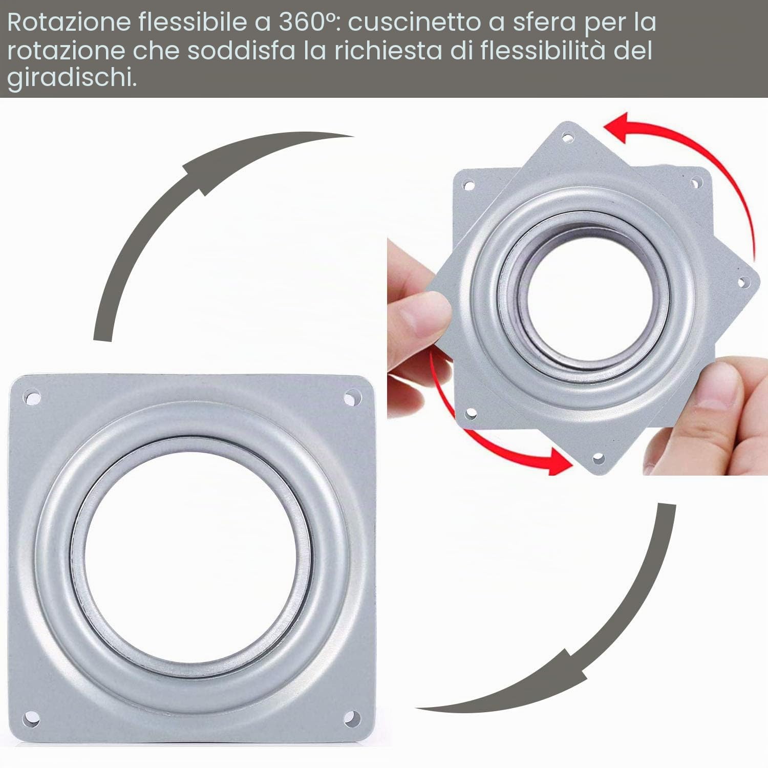 25Cm Lazy Susan Giradischi, Piattaforma Rotante a 360 Gradi, Base Girevole Multi
