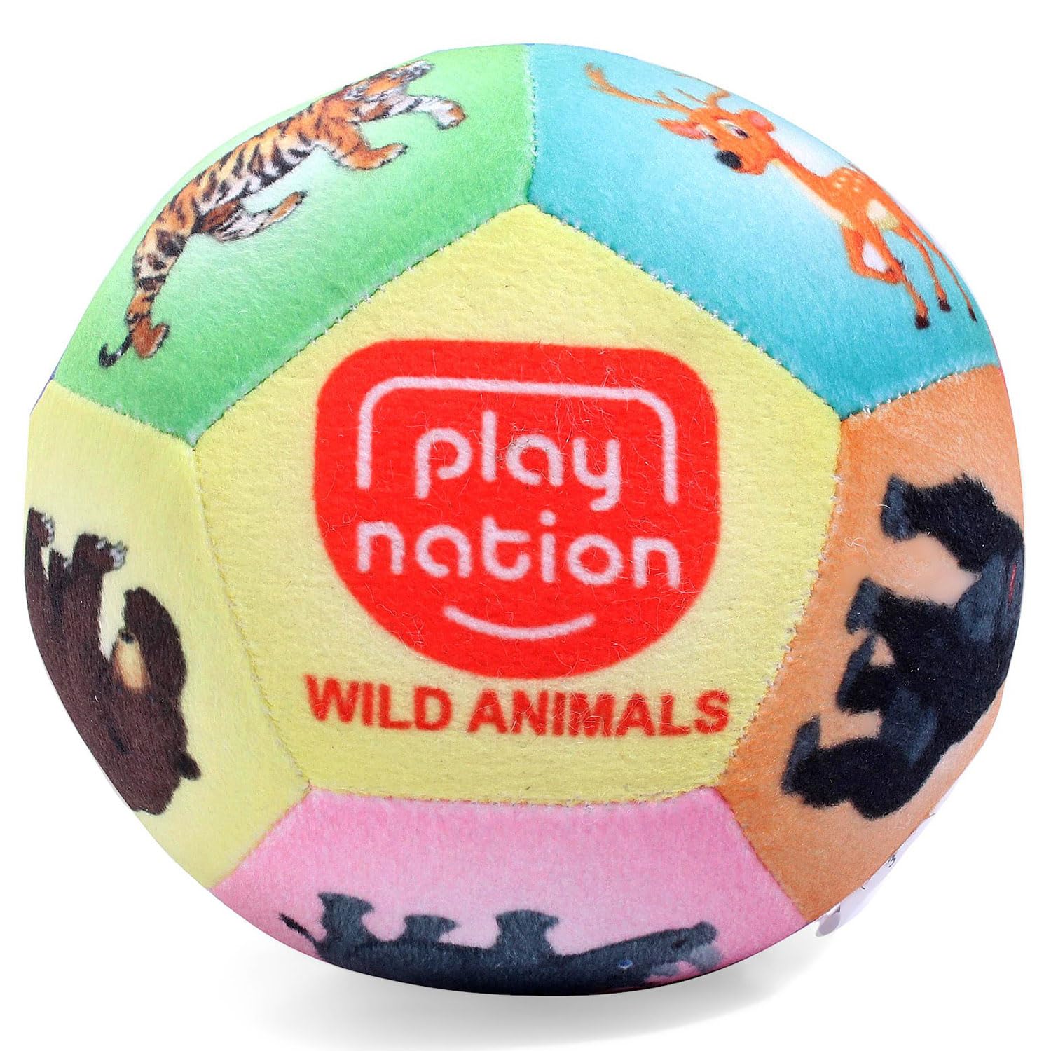 Play Nation Premium Wild Animal Themed Soft Ball for Kids | Plush Toys for Baby Boy & Girl | 3+ Months | Lightweight & Easy to Carry | Non-Toxic | Christmas Gift | Size 12cm |BIS Certified |Multicolor (B0DGGQYMPH) Amazon Price History, Amazon Price Tracker