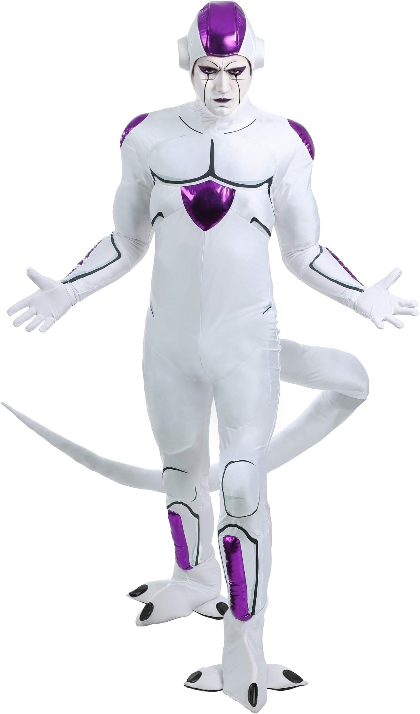 Eye-Catching Dragon Ball Z Frieza Costume - Officially Licensed Jumpsuit with Foam Helmet and Shoe Covers