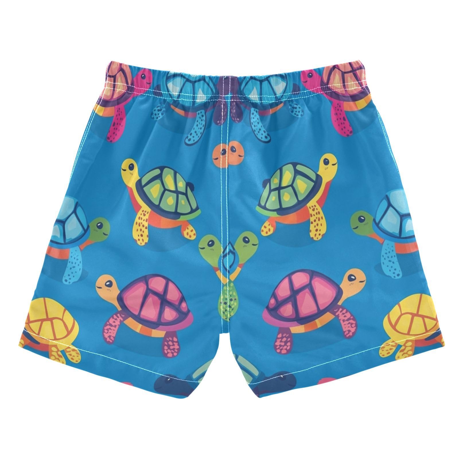 Jucciaco Boys Swim Trunk Quick Dry Beach Board Shorts Turtle Sea Cartoon Graphic Swimwear for Kids