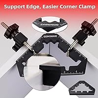 Vista 7 de GOINGMAKE Abrazaderas de esquina para herramientas de carpintería, abrazaderas de 45 y 90 grados, cuadrados de posicionamiento de aleación