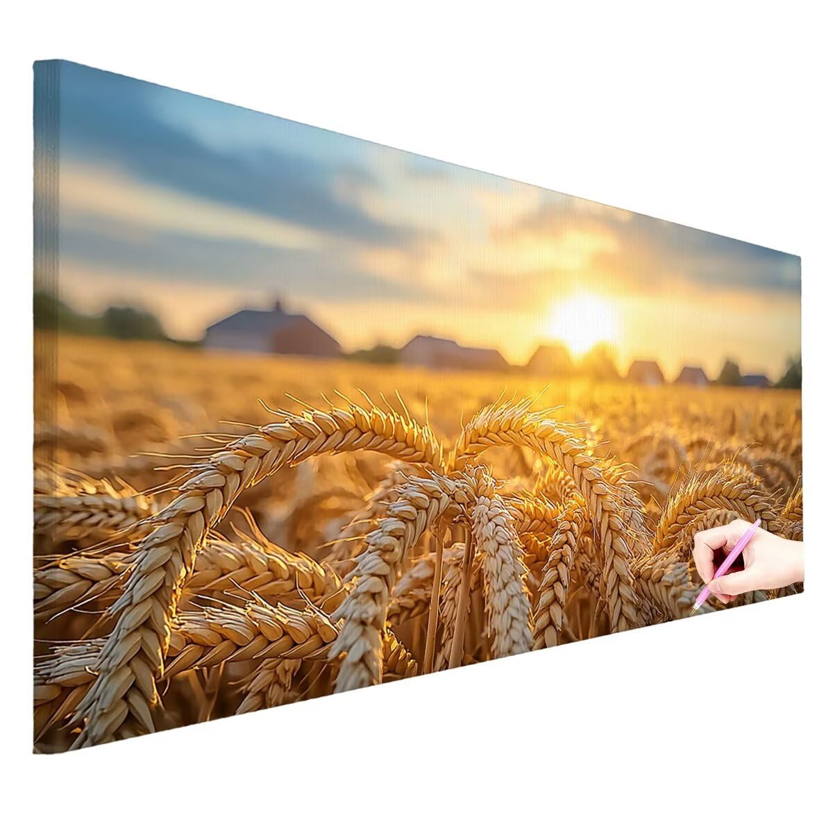 Diamond Painting Groß XXL 120x60cm, 5D Diamond Painting Weizen Bilder -0425