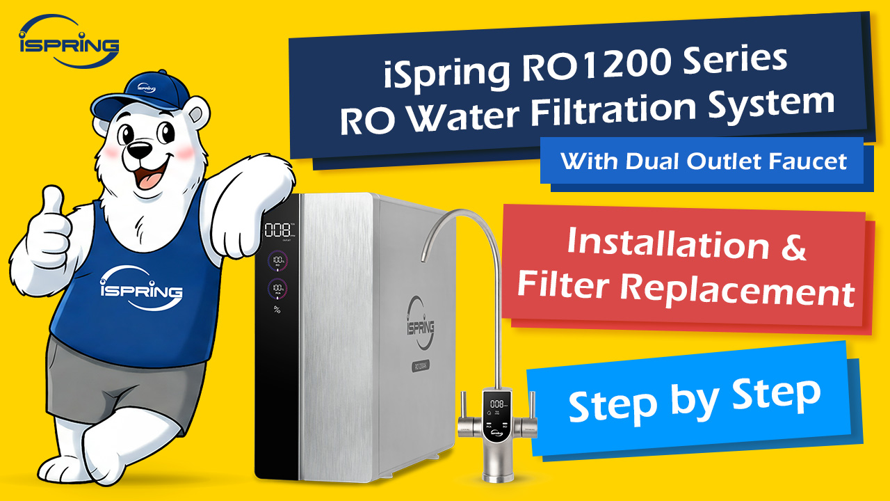 Image of iSpring RO1200AK Dual-Flow Alkaline Reverse Osmosis Water Filter, 1200 GPD