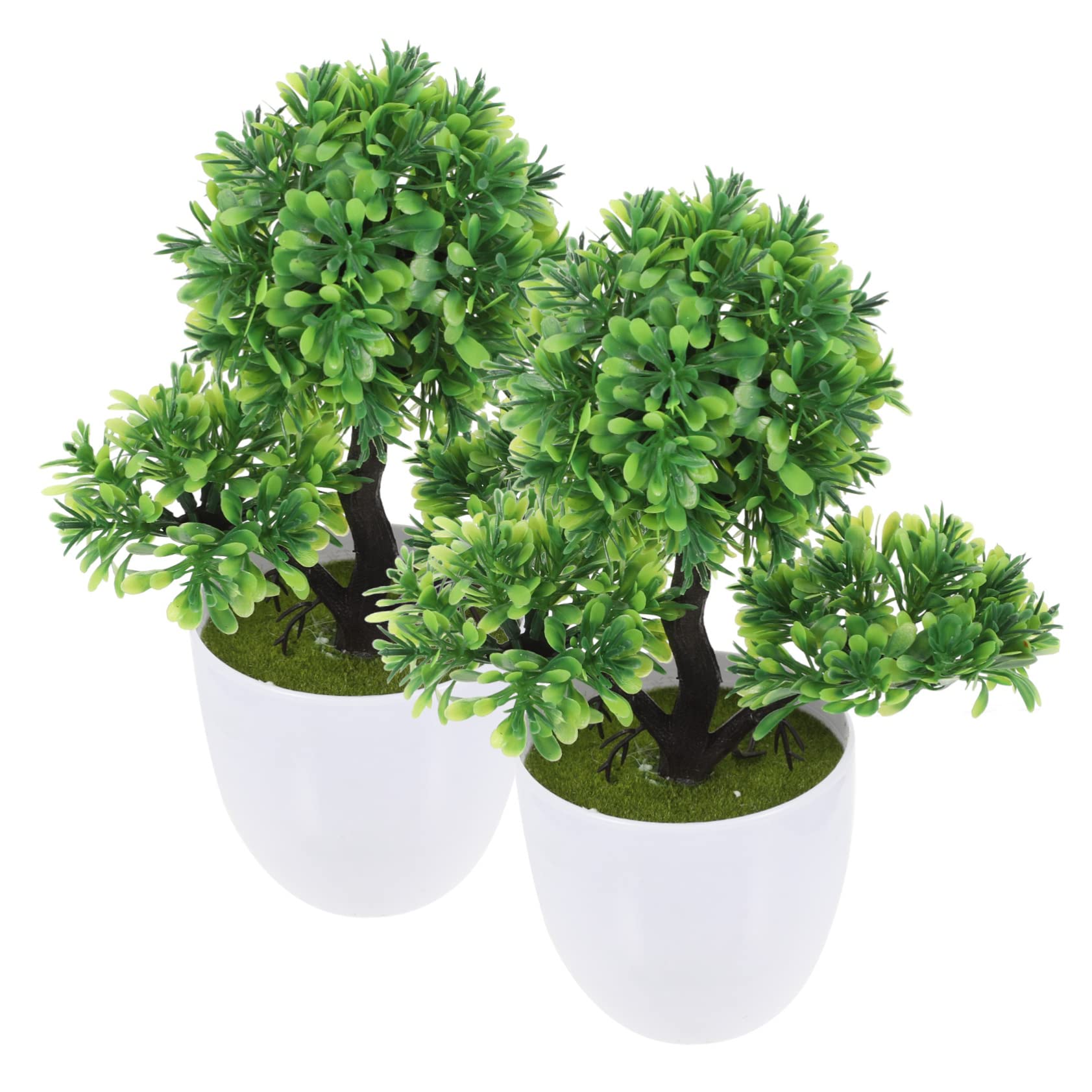 ABOOFAN 2pcs Simulated Potted Plant Realistic Plants Succulents Plants Potted Home Decorations Plants for Bedroom Outdoor Flower Pots Fake Plant Plastic Office Artificial Boxwood