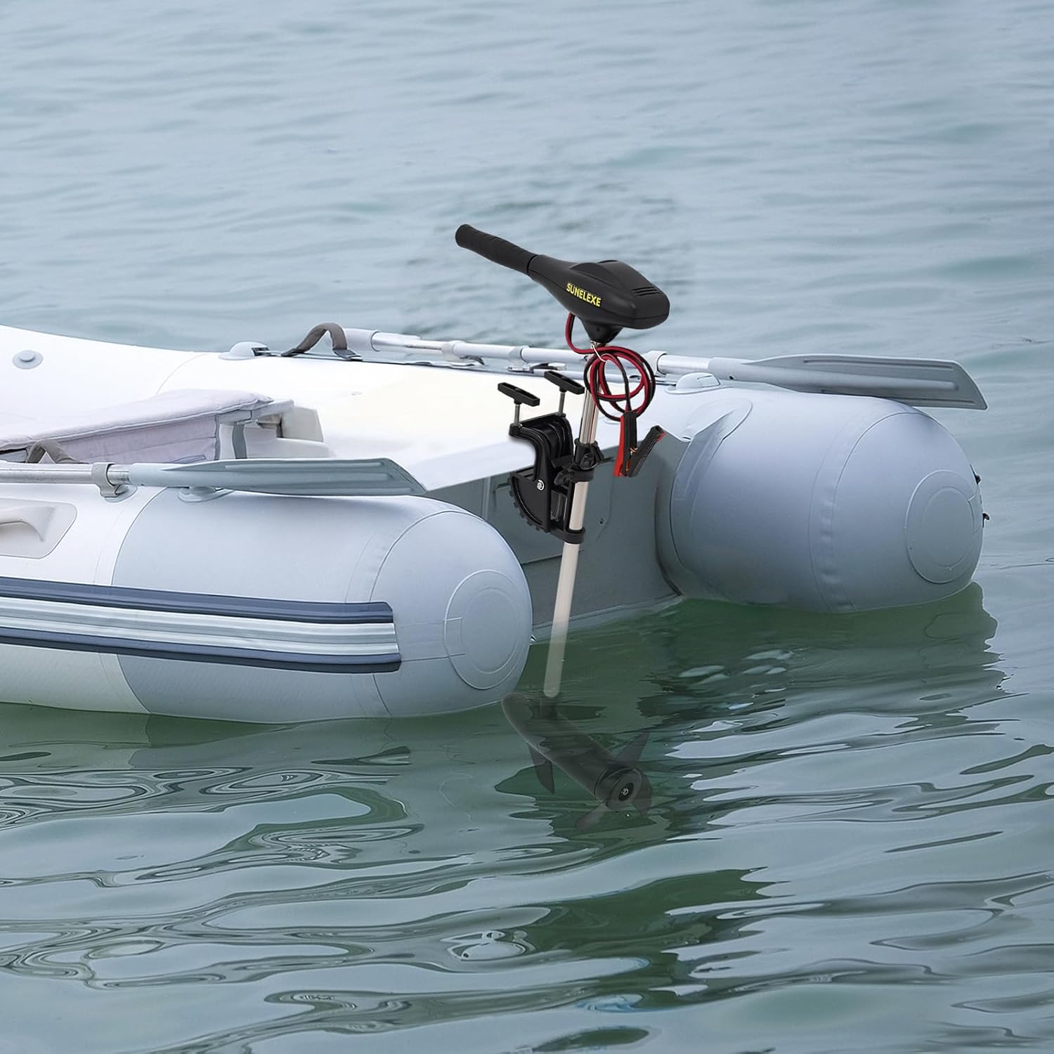 Electric Outboard Motor, 40 lbs Thrust Electric Trolling Motor with 5 Forward & 3 Reverse Gears for Fishing Boats, Dinghies, and Inflatable Boats