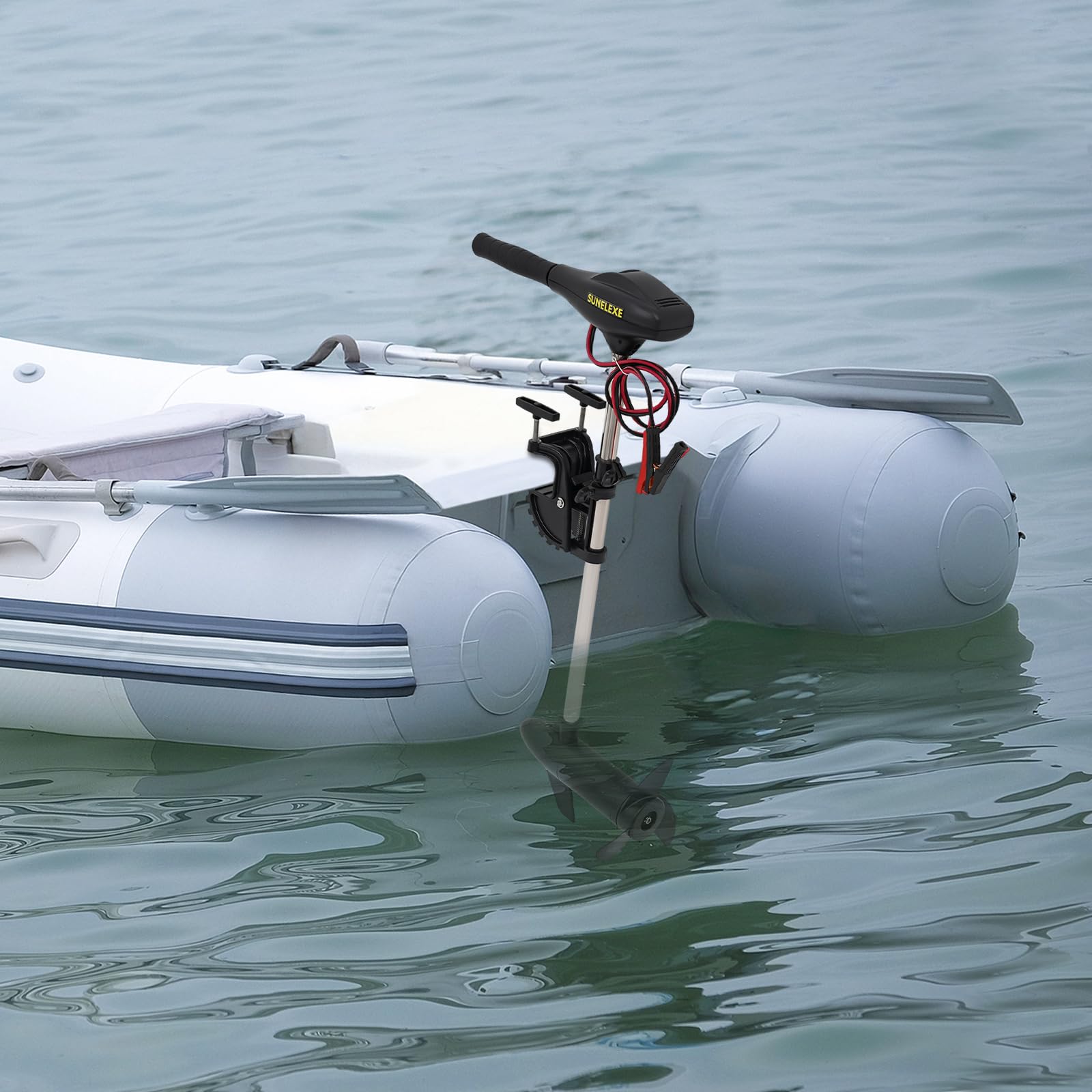 Motore fuoribordo elettrico 12V 58LBS con indicatore batteria per gommoni tender kayak 300kg