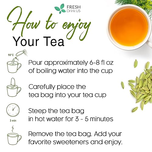 Miniatura 9 de 55 bolsas de té de hinojo premium, 100% natural y puro de semillas de hinojo. Té de hierbas de semillas de hinojo. Té de semillas de hinojo. Hecho